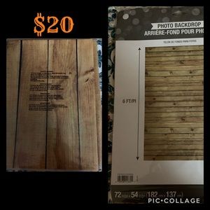 Wood look backdrop great for parties and more